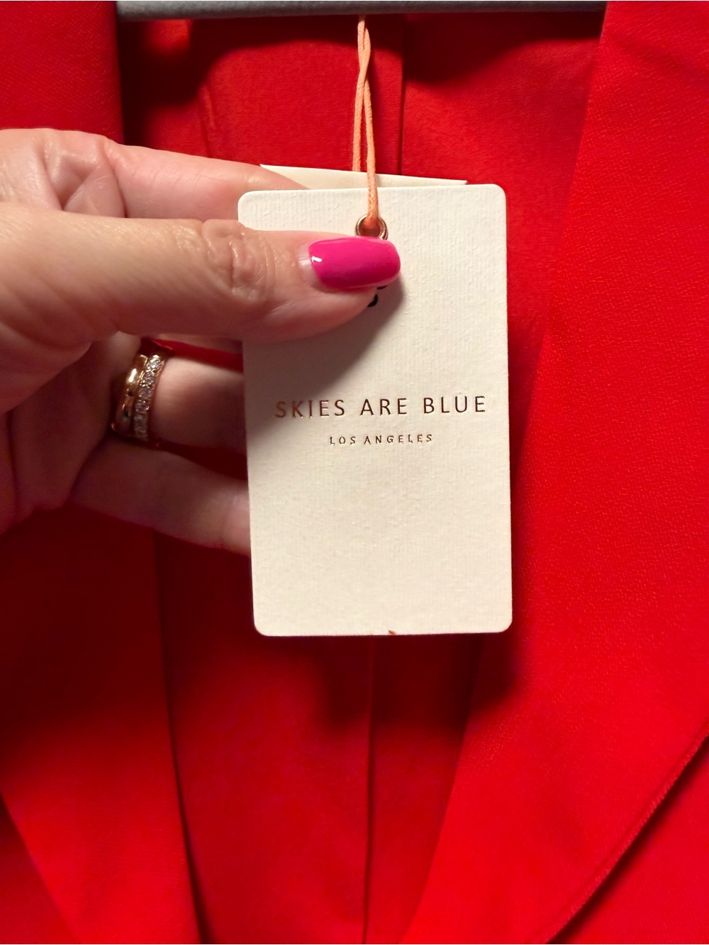 Skies Are Blue Cropped Blazer | NWT | Size Small | Bold Red Tailored Jacket - Picture 3 of 7